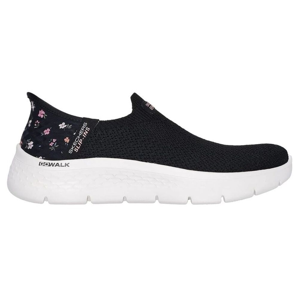 Skechers Womens/Ladies Go Walk Flex Floral Flexible Slip-In Sneakers / Black/Pin